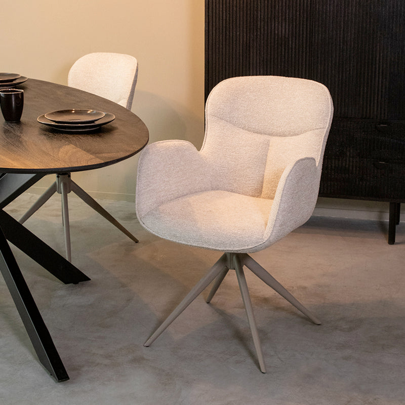 Eetkamerstoel Lasse Naturel Canyon Taupe Metalen Frame-Eetkamerstoelen-LABEL51