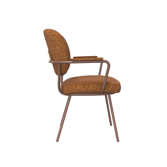 Eetkamerstoel Lausanne - Coral - Royal Boucle - Coral Metalen-Eetkamerstoelen-LABEL51