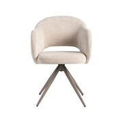 Eetkamerstoel Lela Naturel Elite Taupe Metalen Frame 56x58x83 cm-Eetkamerstoelen-LABEL51