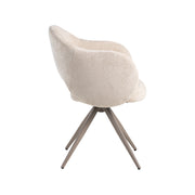 Eetkamerstoel Lela Naturel Elite Taupe Metalen Frame 56x58x83 cm-Eetkamerstoelen-LABEL51