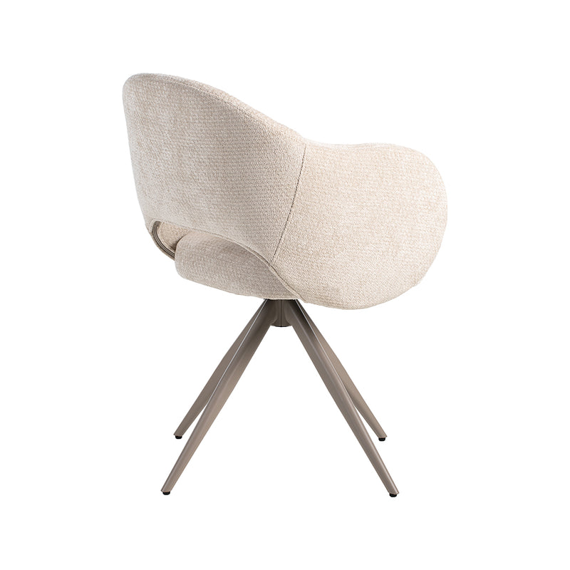 Eetkamerstoel Lela Naturel Elite Taupe Metalen Frame 56x58x83 cm-Eetkamerstoelen-LABEL51