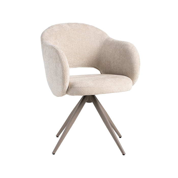 Eetkamerstoel Lela - Naturel - Elite - Taupe Metalen Frame-Eetkamerstoelen-LABEL51