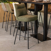 Eetkamerstoel Lennon Forest Royal Boucle Hoog 46x55x107 cm-Barkrukken-LABEL51