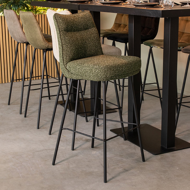 Eetkamerstoel Lennon Forest Royal Boucle Hoog 46x55x107 cm-Barkrukken-LABEL51