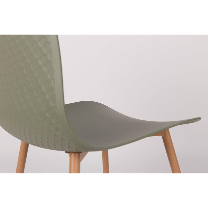 Eetkamerstoel Leon Polypropyleen Groen 49x44.5 cm-Eetkamerstoelen-Creating Home