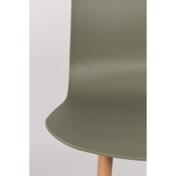 Eetkamerstoel Leon Polypropyleen Groen 49x44.5 cm-Eetkamerstoelen-Creating Home