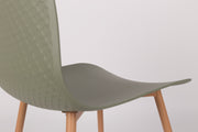 Eetkamerstoel Leon Polypropyleen Groen 49x44.5 cm-Eetkamerstoelen-Creating Home