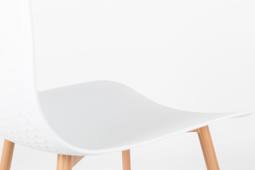 Eetkamerstoel Leon Polypropyleen Wit 49x44.5 cm-Eetkamerstoelen-Creating Home