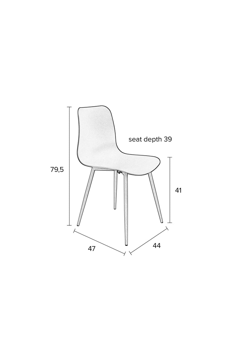 Eetkamerstoel Leon Steel Beige 49x44 cm-Eetkamerstoelen-Creating Home