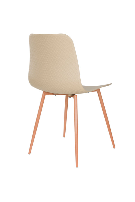 Eetkamerstoel Leon Steel Beige 49x44 cm-Fauteuils-Creating Home