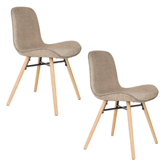 Eetkamerstoel Lester Polyester Bruin 51x55.5 cm-Eetkamerstoelen-Creating Home