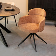 Eetkamerstoel Levi Cognac Elite Zwart Metalen Frame 56x60x80 cm-Eetkamerstoelen-LABEL51