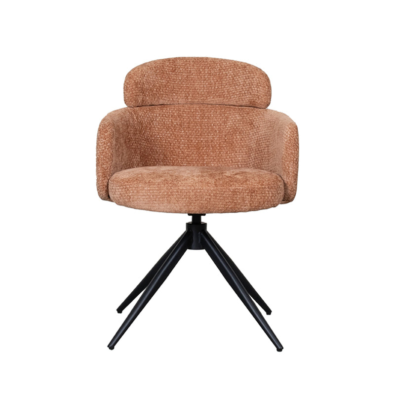 Eetkamerstoel Levi Cognac Elite Zwart Metalen Frame 56x60x80 cm-Eetkamerstoelen-LABEL51