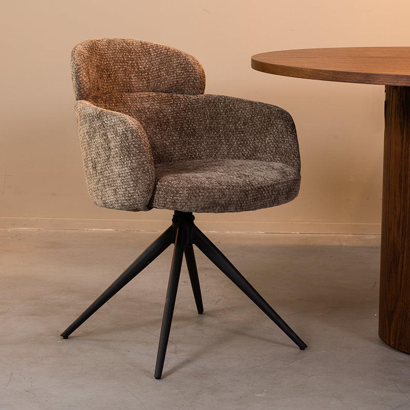 Eetkamerstoel Levi Hunter Elite Zwart Metalen Frame 56x60x80 cm-Eetkamerstoelen-LABEL51