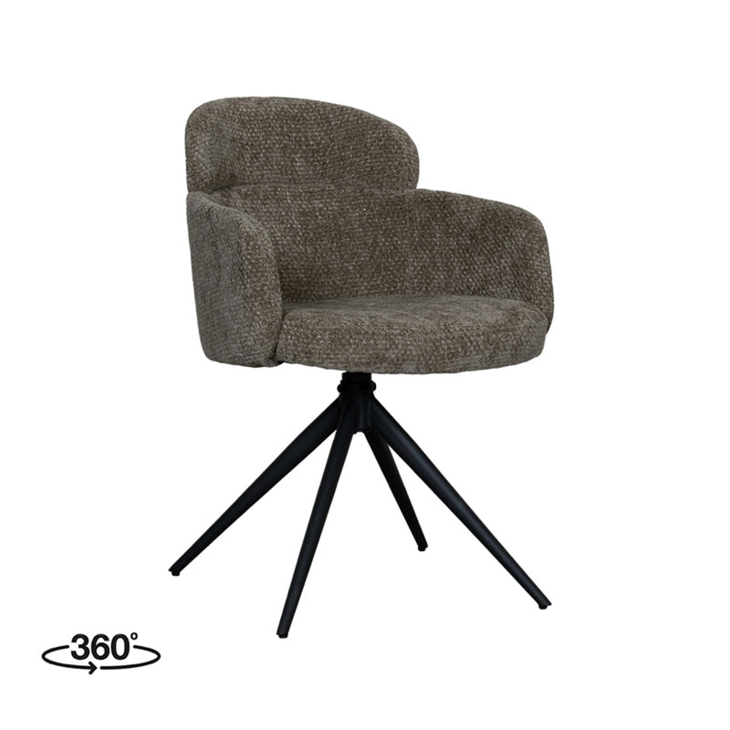 Eetkamerstoel Levi Hunter Elite Zwart Metalen Frame 56x60x80 cm-Eetkamerstoelen-LABEL51