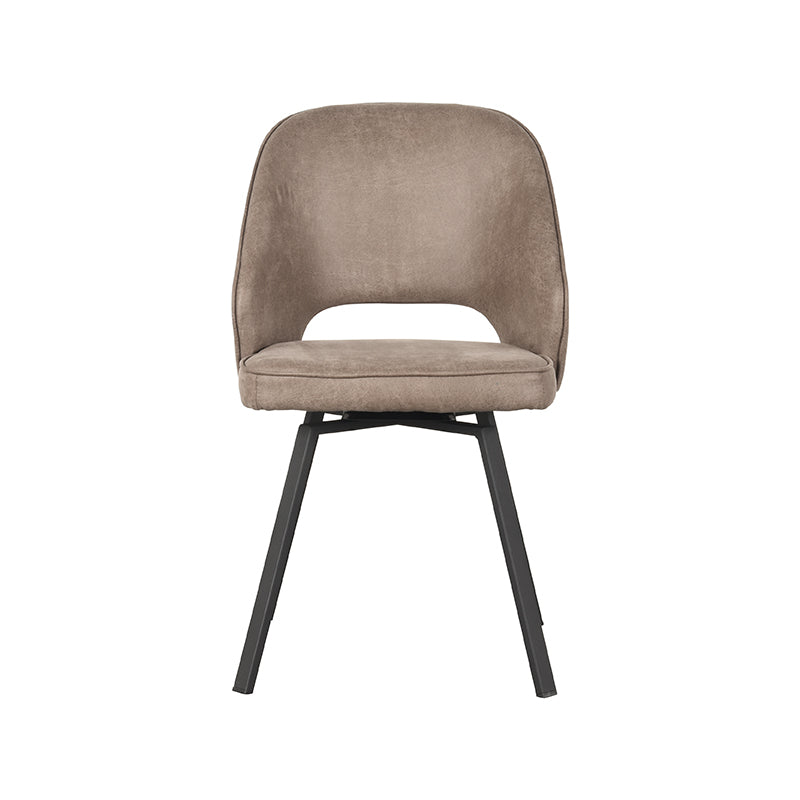 Eetkamerstoel Lewis Taupe Micro Suede Draaibaar 52x58x84 cm-Eetkamerstoelen-LABEL51