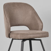 Eetkamerstoel Lewis Taupe Micro Suede Draaibaar 52x58x84 cm-Eetkamerstoelen-LABEL51