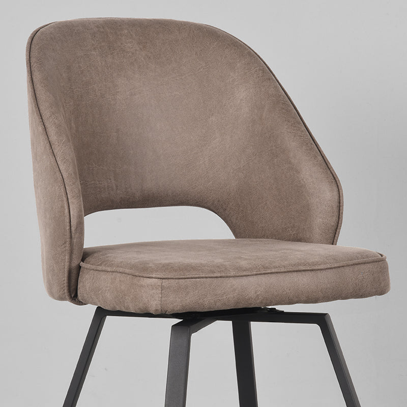 Eetkamerstoel Lewis Taupe Micro Suede Draaibaar 52x58x84 cm-Eetkamerstoelen-LABEL51