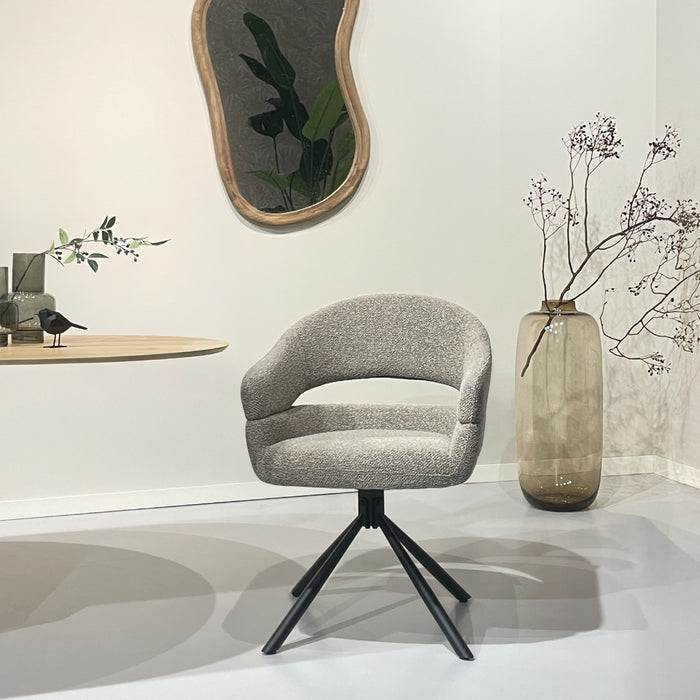 Eetkamerstoel Linn Taupe Draaibaar 58 cm-Eetkamerstoelen-Livingfurn