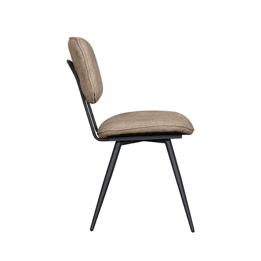 Eetkamerstoel Liva Clay Elite Zwart Metalen Frame 49x60x87 cm-Eetkamerstoelen-LABEL51