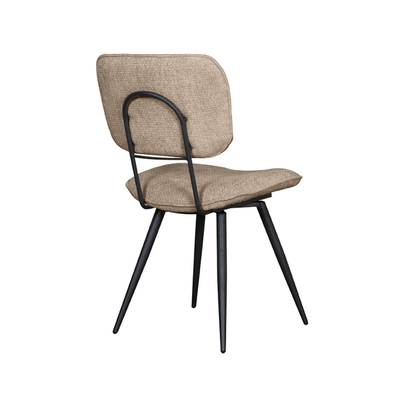 Eetkamerstoel Liva Clay Elite Zwart Metalen Frame 49x60x87 cm-Eetkamerstoelen-LABEL51