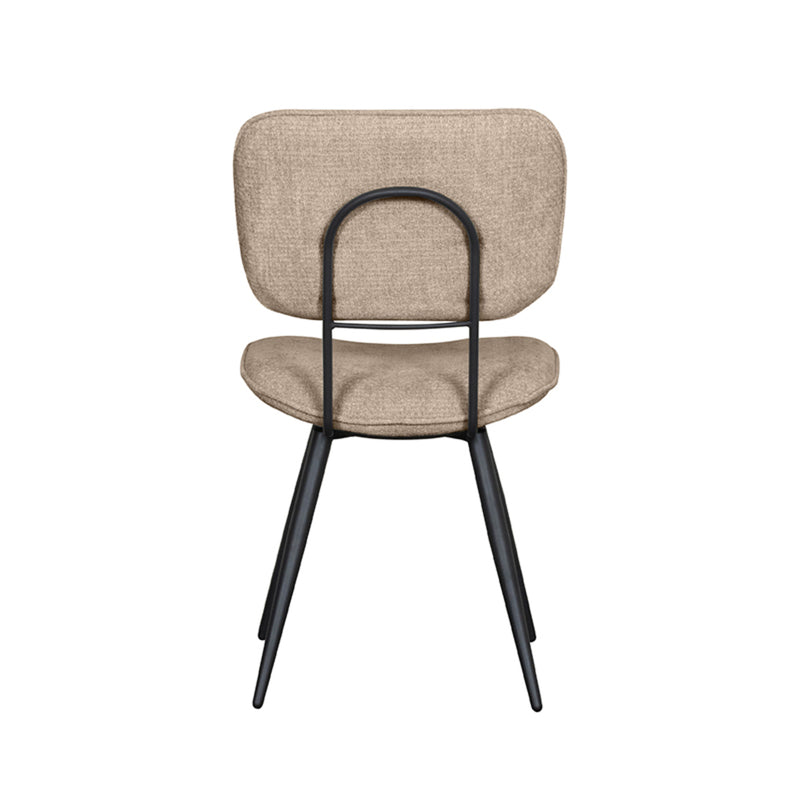 Eetkamerstoel Liva Clay Elite Zwart Metalen Frame 49x60x87 cm-Eetkamerstoelen-LABEL51