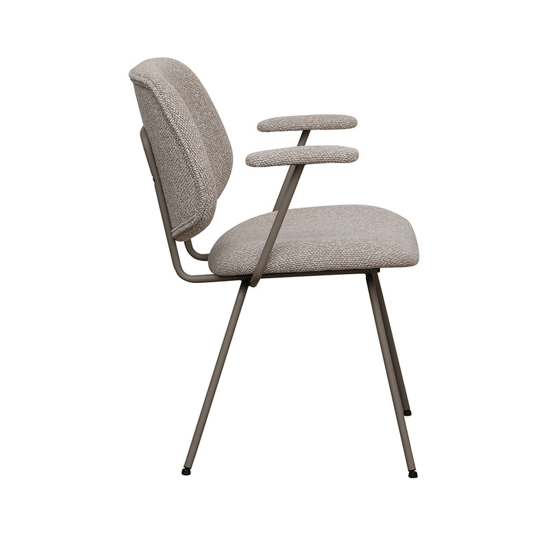 Eetkamerstoel Loreto Naturel Royal Boucle Taupe Metalen-Eetkamerstoelen-LABEL51