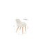 Eetkamerstoel Loua Off-white Polyester Wit 59x59 cm