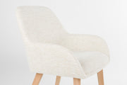 Eetkamerstoel Loua Off-white Polyester Wit 59x59 cm-Eetkamerstoelen-Creating Home