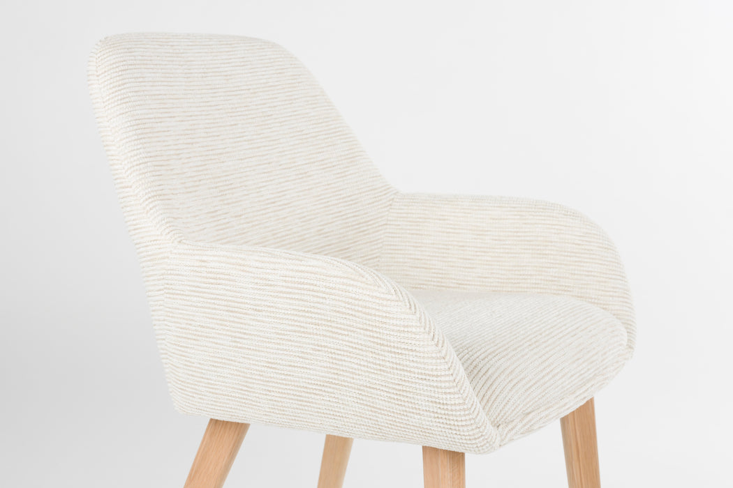 Eetkamerstoel Loua Off-white Polyester Wit 59x59 cm-Eetkamerstoelen-Creating Home