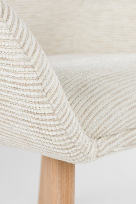 Eetkamerstoel Loua Off-white Polyester Wit 59x59 cm-Eetkamerstoelen-Creating Home