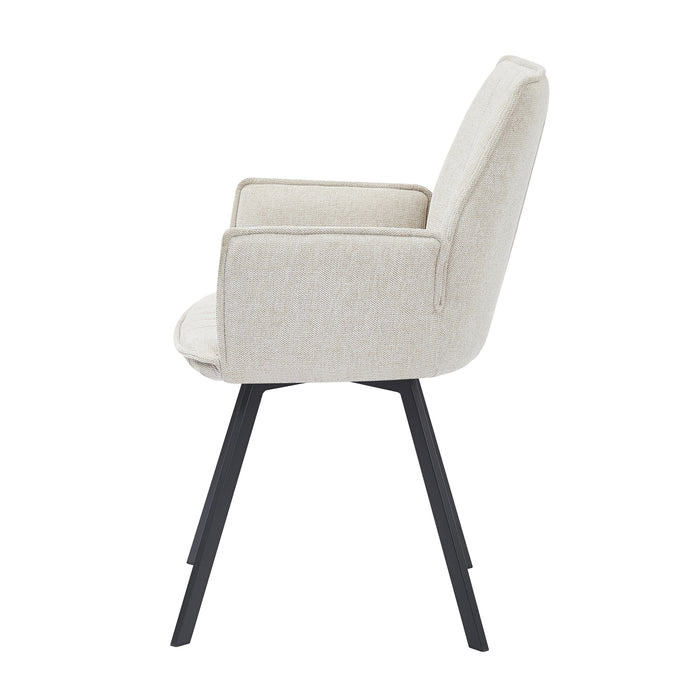 Eetkamerstoel Louise Beige Draaibaar 58 cm-Eetkamerstoelen-Livingfurn