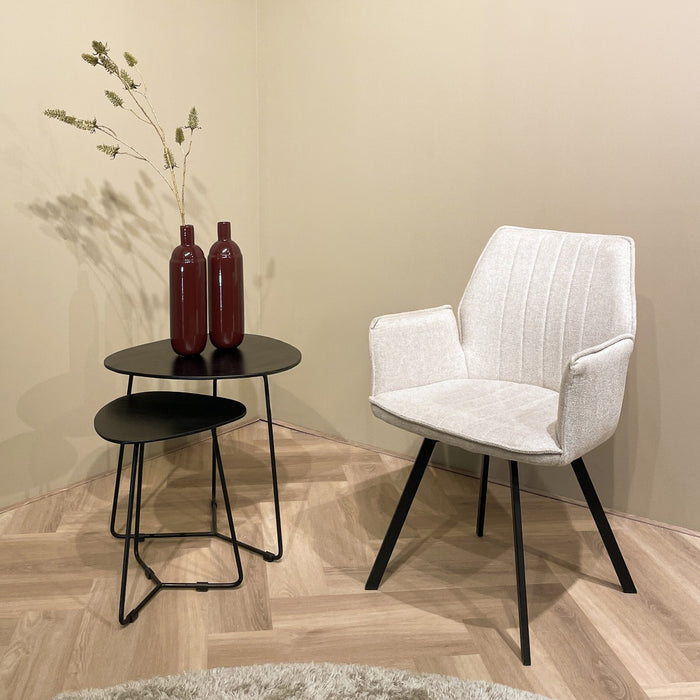 Eetkamerstoel Louise Beige Draaibaar 58 cm-Eetkamerstoelen-Livingfurn
