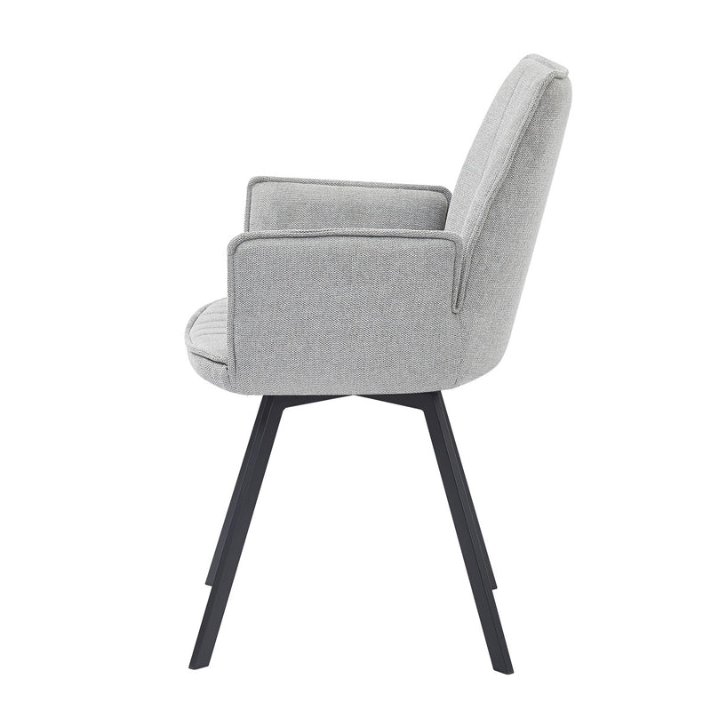 Eetkamerstoel Louise Grijs Draaibaar 58 cm-Eetkamerstoelen-Livingfurn