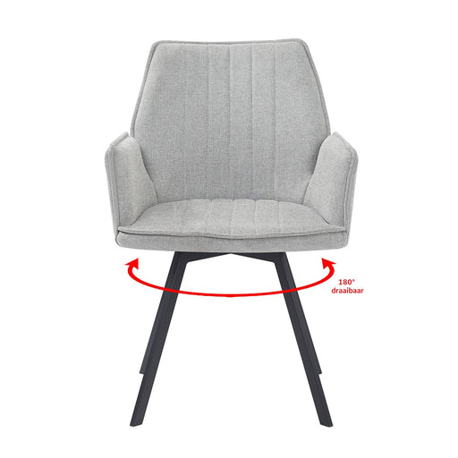 Eetkamerstoel Louise Grijs Draaibaar 58 cm-Eetkamerstoelen-Livingfurn