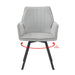 Eetkamerstoel Louise Grijs Draaibaar 58 cm-Eetkamerstoelen-Livingfurn