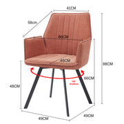 Eetkamerstoel Louise Roze Draaibaar 58 cm-Eetkamerstoelen-Livingfurn