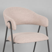 Eetkamerstoel Lowen Bouclé Naturel 58x60x84 cm-Eetkamerstoelen-LABEL51