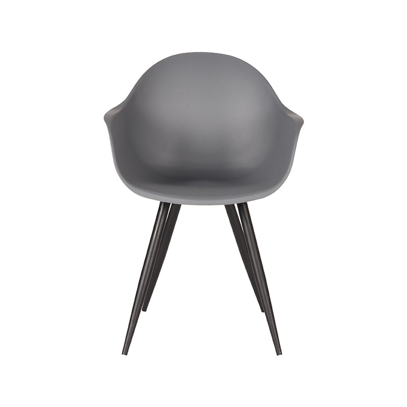 Eetkamerstoel Luca Antraciet PP Zwart Metalen Frame 58x54x85 cm-Eetkamerstoelen-LABEL51