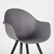 Eetkamerstoel Luca Antraciet PP Zwart Metalen Frame 58x54x85 cm-Eetkamerstoelen-LABEL51