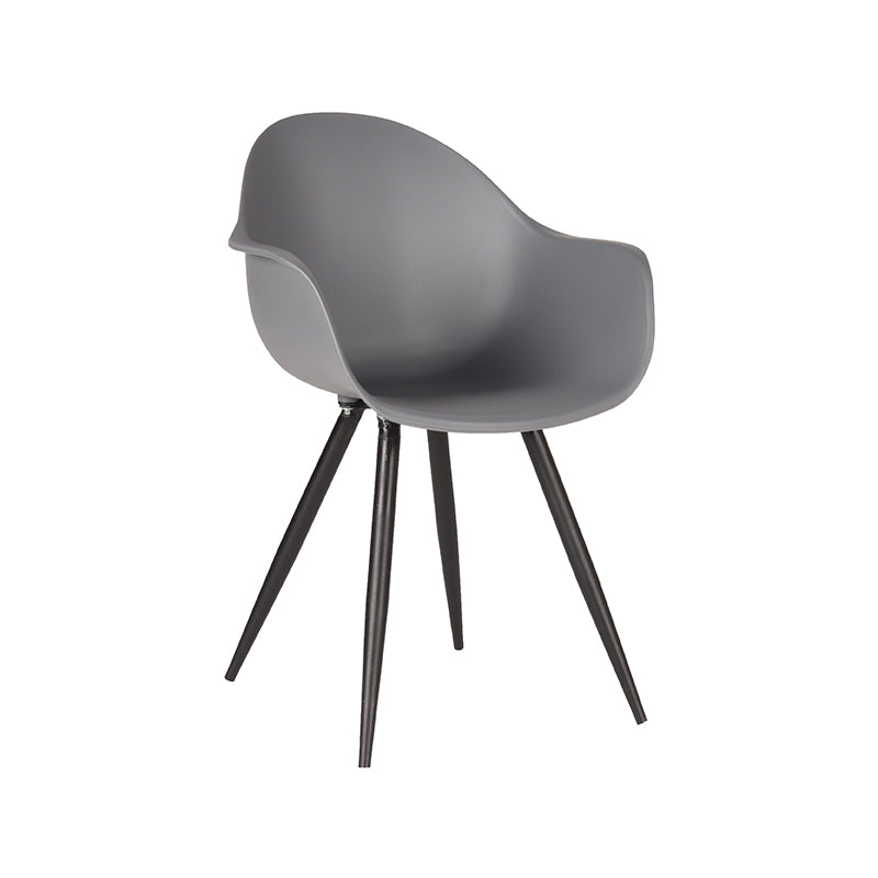 Eetkamerstoel Luca Antraciet PP Zwart Metalen Frame 58x54x85 cm-Eetkamerstoelen-LABEL51