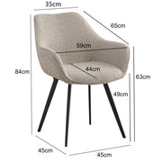 Eetkamerstoel Luca Bouclé Beige 59 cm-Eetkamerstoelen-Livingfurn