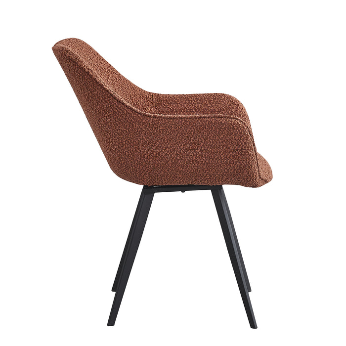Eetkamerstoel Luca Bouclé Bruin 59 cm-Eetkamerstoelen-Livingfurn