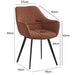 Eetkamerstoel Luca Bouclé Bruin 59 cm-Eetkamerstoelen-Livingfurn