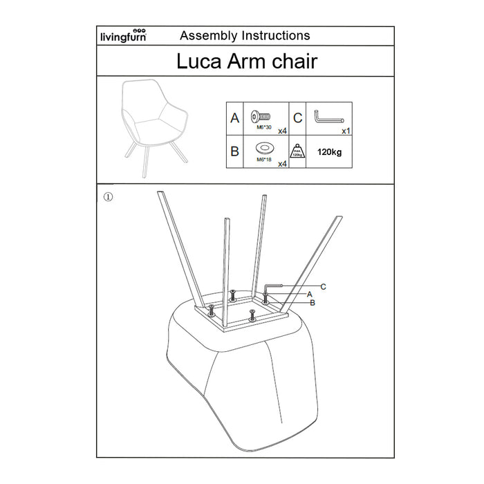 Eetkamerstoel Luca Bouclé Bruin 59 cm-Eetkamerstoelen-Livingfurn