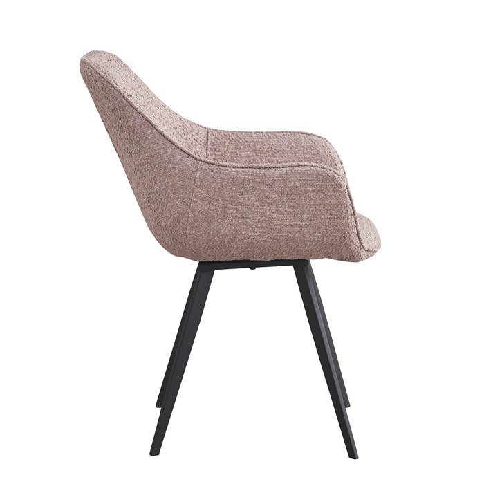 Eetkamerstoel Luca Bouclé Vintage Roze 59 cm-Eetkamerstoelen-Livingfurn