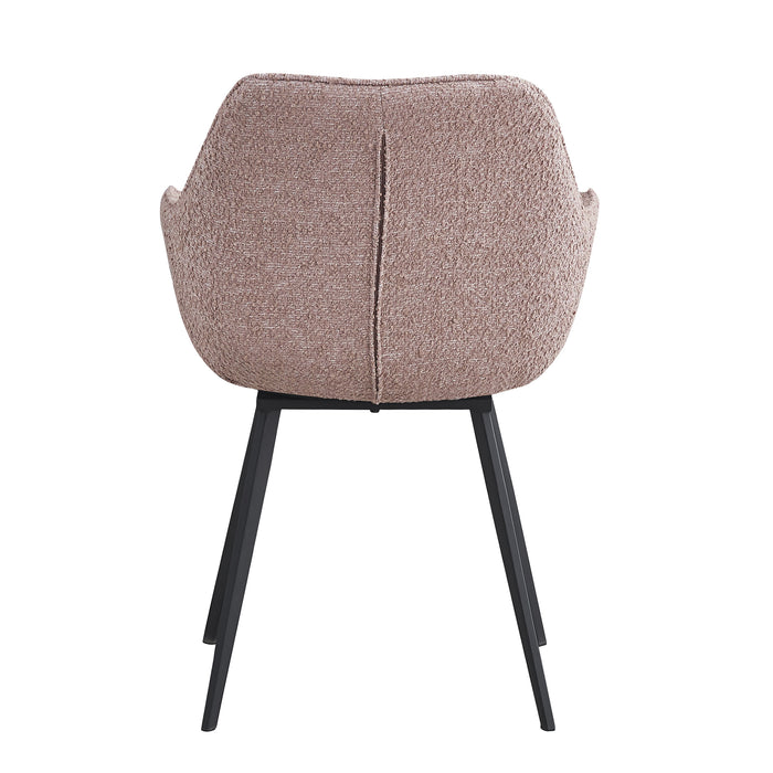 Eetkamerstoel Luca Bouclé Vintage Roze 59 cm-Eetkamerstoelen-Livingfurn