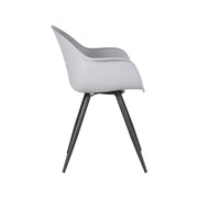 Eetkamerstoel Luca Grijs PP Zwart Metalen Frame 58x54x85 cm-Eetkamerstoelen-LABEL51