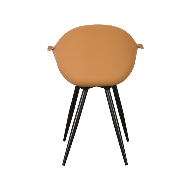 Eetkamerstoel Luca Oker PP Zwart Metalen Frame 58x54x85 cm-Eetkamerstoelen-LABEL51