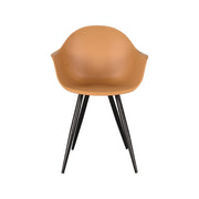 Eetkamerstoel Luca Oker PP Zwart Metalen Frame 58x54x85 cm-Eetkamerstoelen-LABEL51